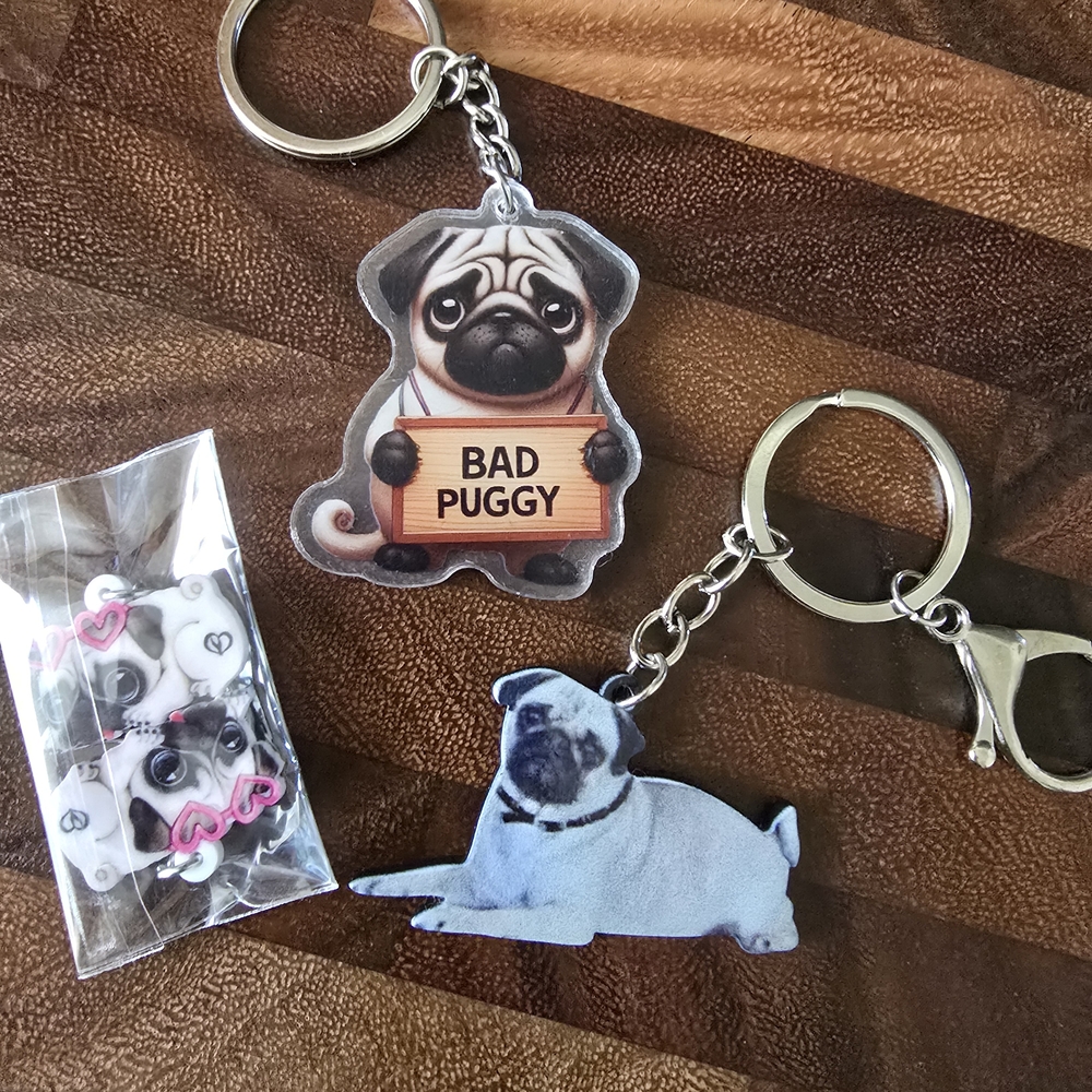 Pug Keychain Set